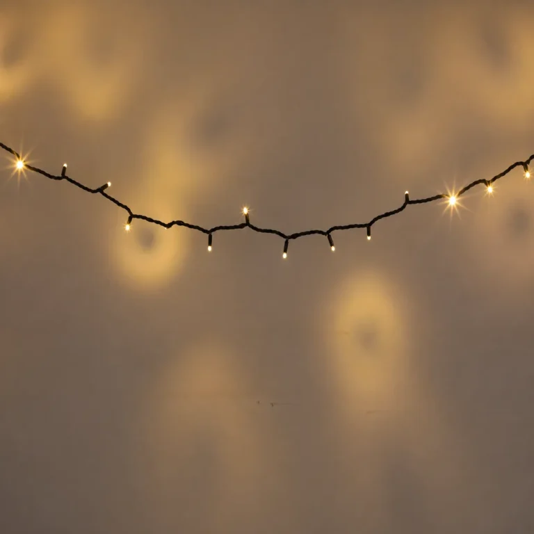 10M 100 LED warm white straight string lights with black cable