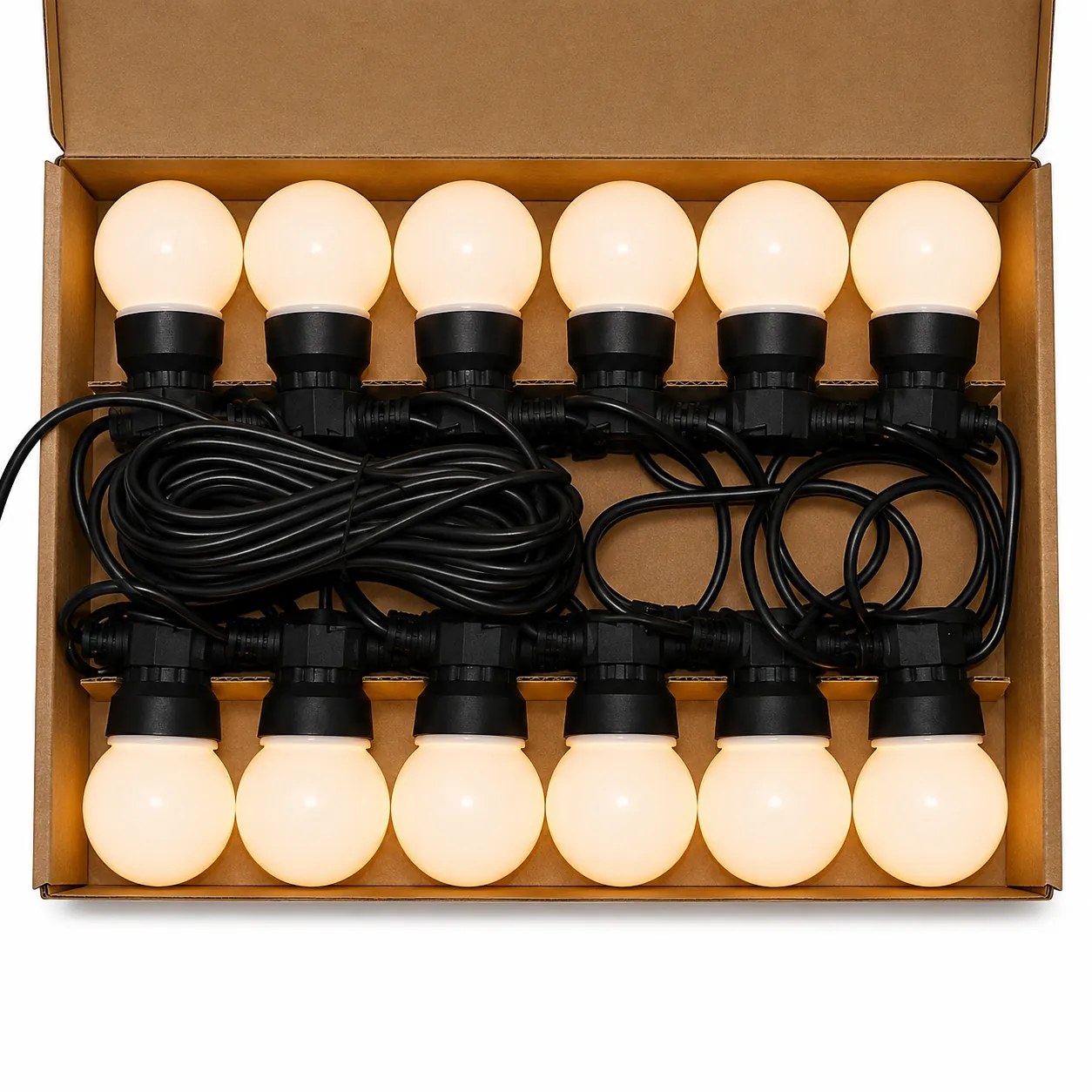 10M 20-Ball G50 LED String Lights – Warm White
