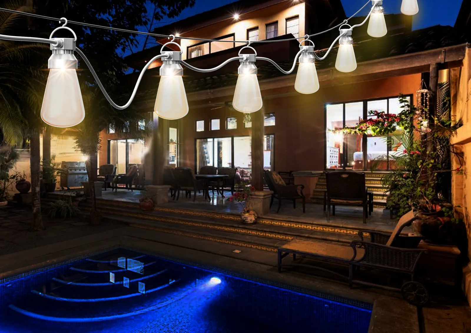 13M 20-Bulb S85 LED Festoon Light Set – Warm White