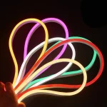 14x26mm LED neon flex light shown in multiple illuminated color options on a black background