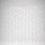 2M x 2M 400 LED warm white curtain lights with white cable