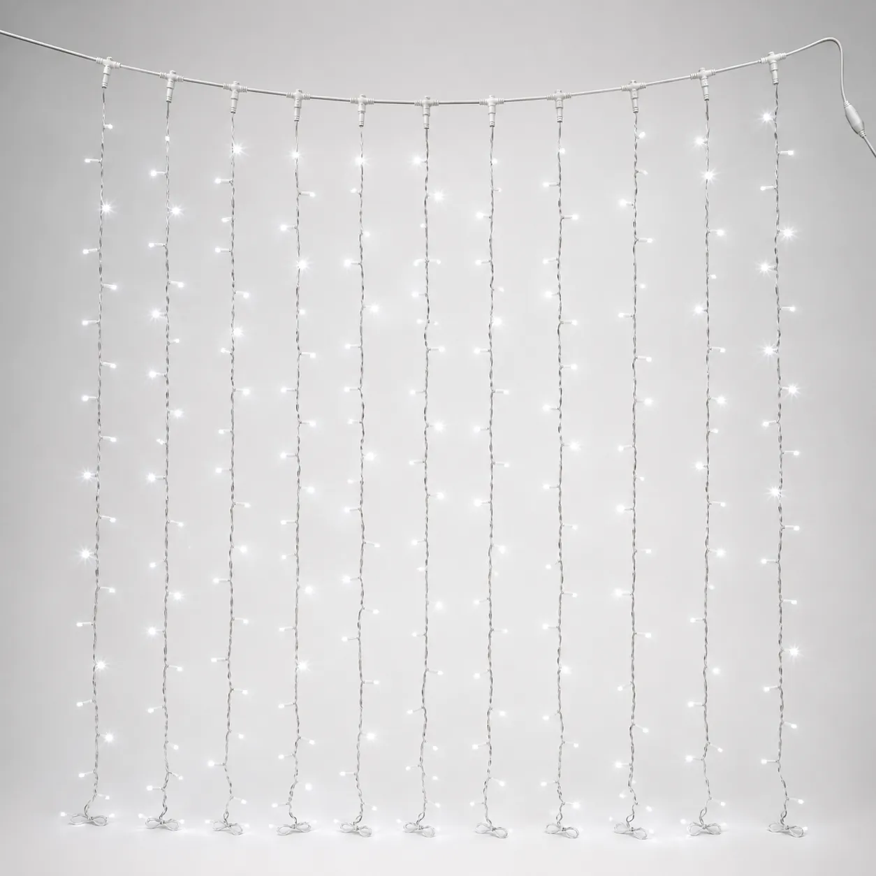 2M x 2M 400 LED warm white curtain lights with white cable