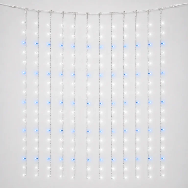 2M x 2M 400 LED curtain lights with white and blue LEDs