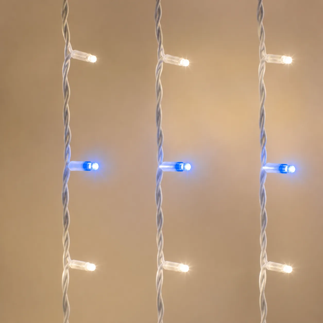 2M × 2M 400 LED Curtain Lights – White & Blue
