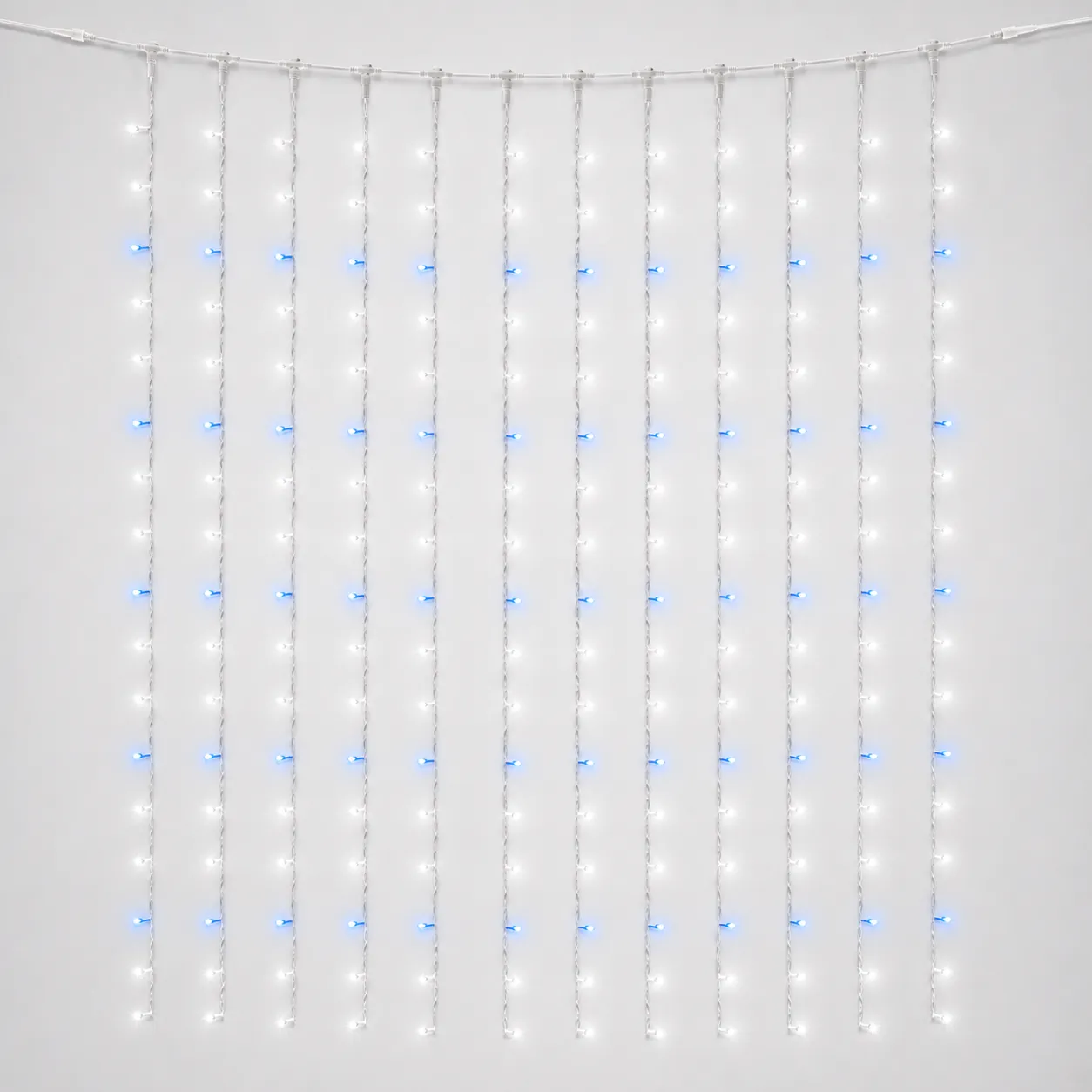 2M × 2M 400 LED Curtain Lights – White & Blue