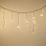 3M 100 LED white and blue icicle lights with black cable