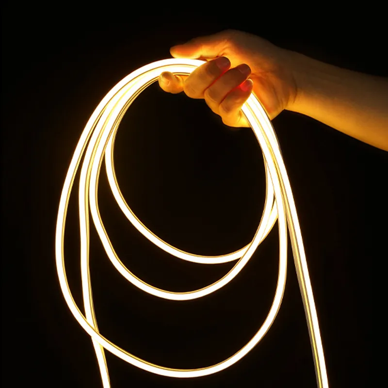 8x16mm double-brightness warm white LED neon flex light held by hand
