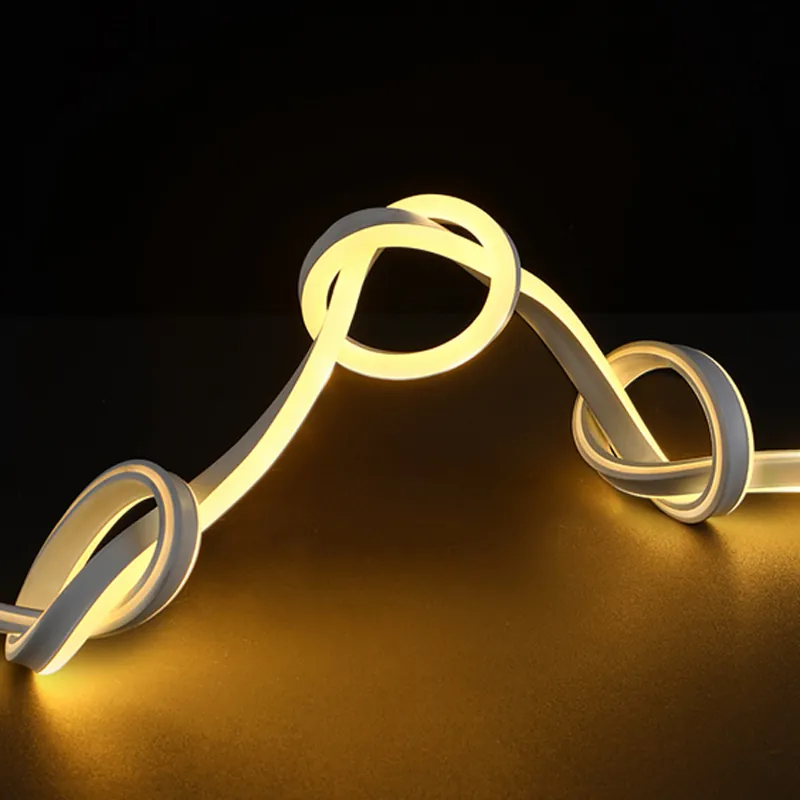 8x16mm warm white LED neon flex light bent into knots with continuous illumination