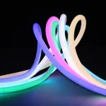 D16MM 360 degree neon flex light showing multiple LED lighting colors