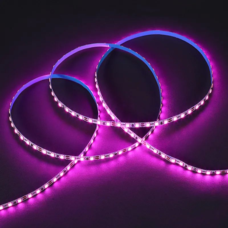 2835 LED strip light illuminated with a pink purple lighting effect