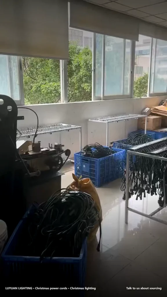 Christmas Light Power Cords in LUYUAN LIGHTING’s Production Workshop