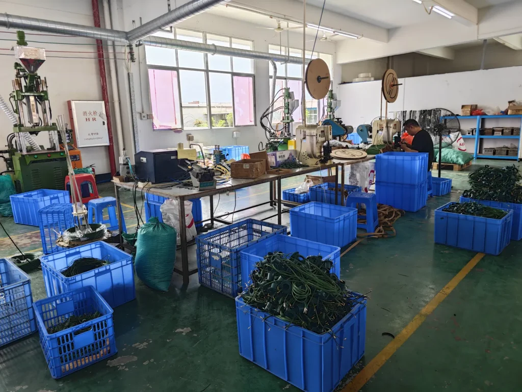 LUYUAN LIGHTING decorative lighting production workshop with equipment and organized component bins