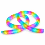 5V USB smart RGB neon rope light with rainbow illumination and fuzzy-textured covering
