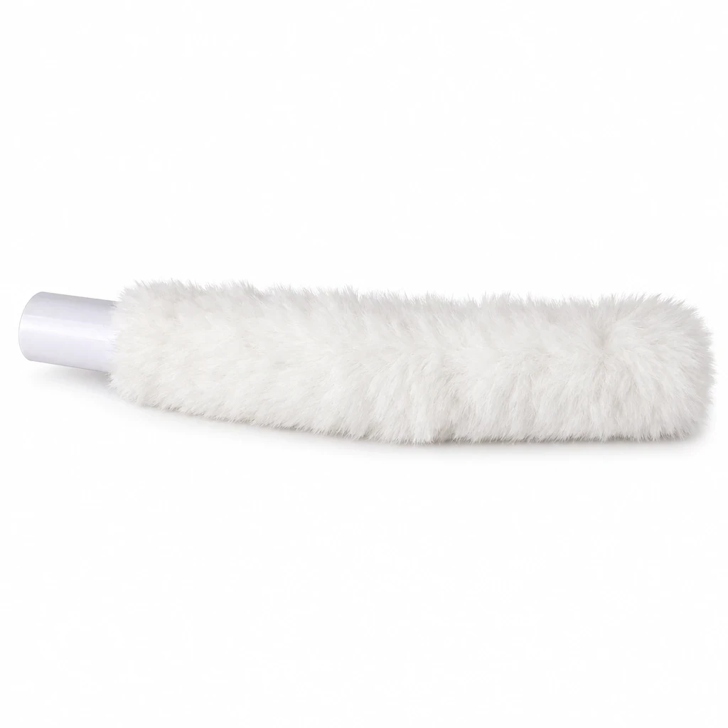Close-up of unlit white fluffy outer covering on the 5V USB neon rope light